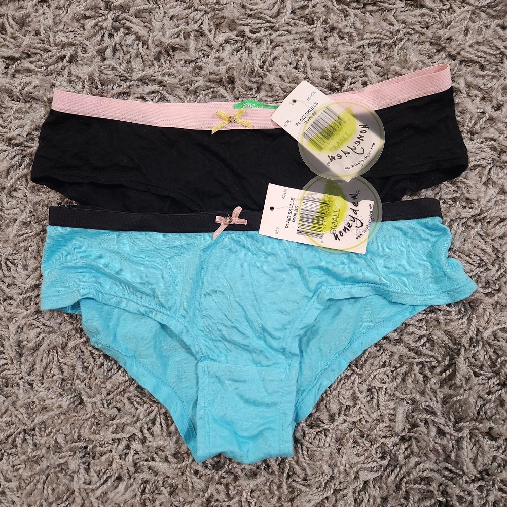 NWT 2 Honeydew Plaid Skulls Underwear